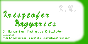 krisztofer magyarics business card